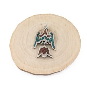 Vintage Native‎ American Pendant Handmade Jewelry Zuni Thunderbird **